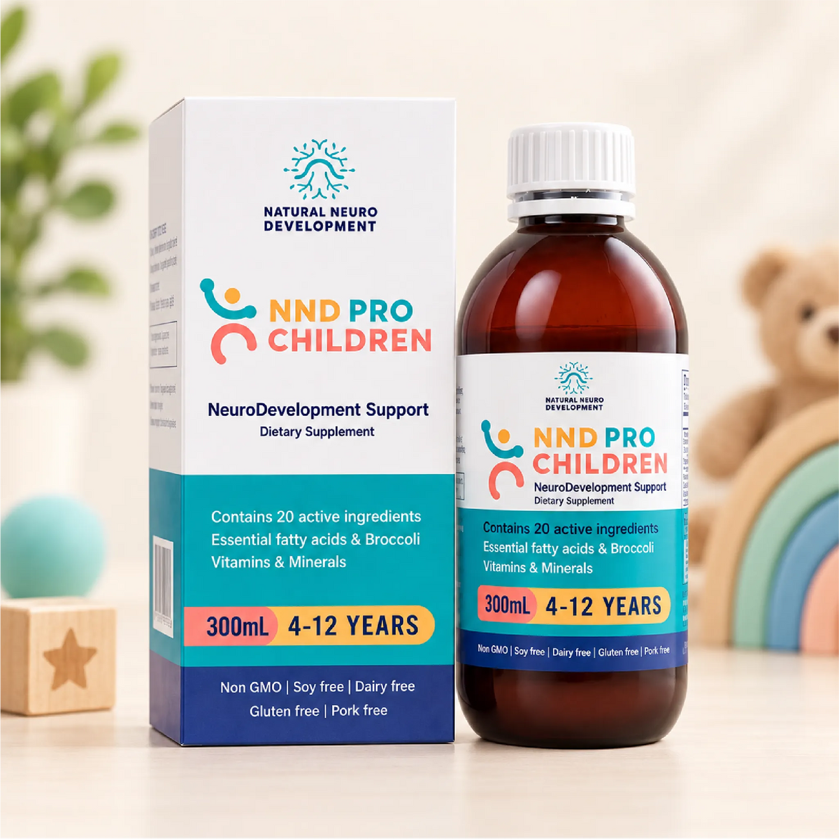 المكمل الغذائي الطبيعي ان ان دي للأطفال - يحتوي المنتج على حمض الفولينيك المعتمد من الـ FDA لفائدة مرضى التوحد
